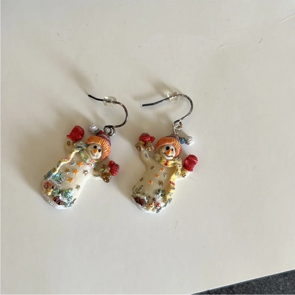 Vintage Set of 2 Snowman Earrings - Picture 3 of 6